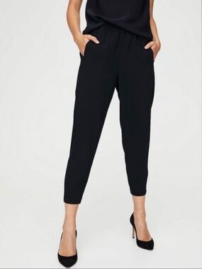 Babaton Black Elastic Waist Trousers